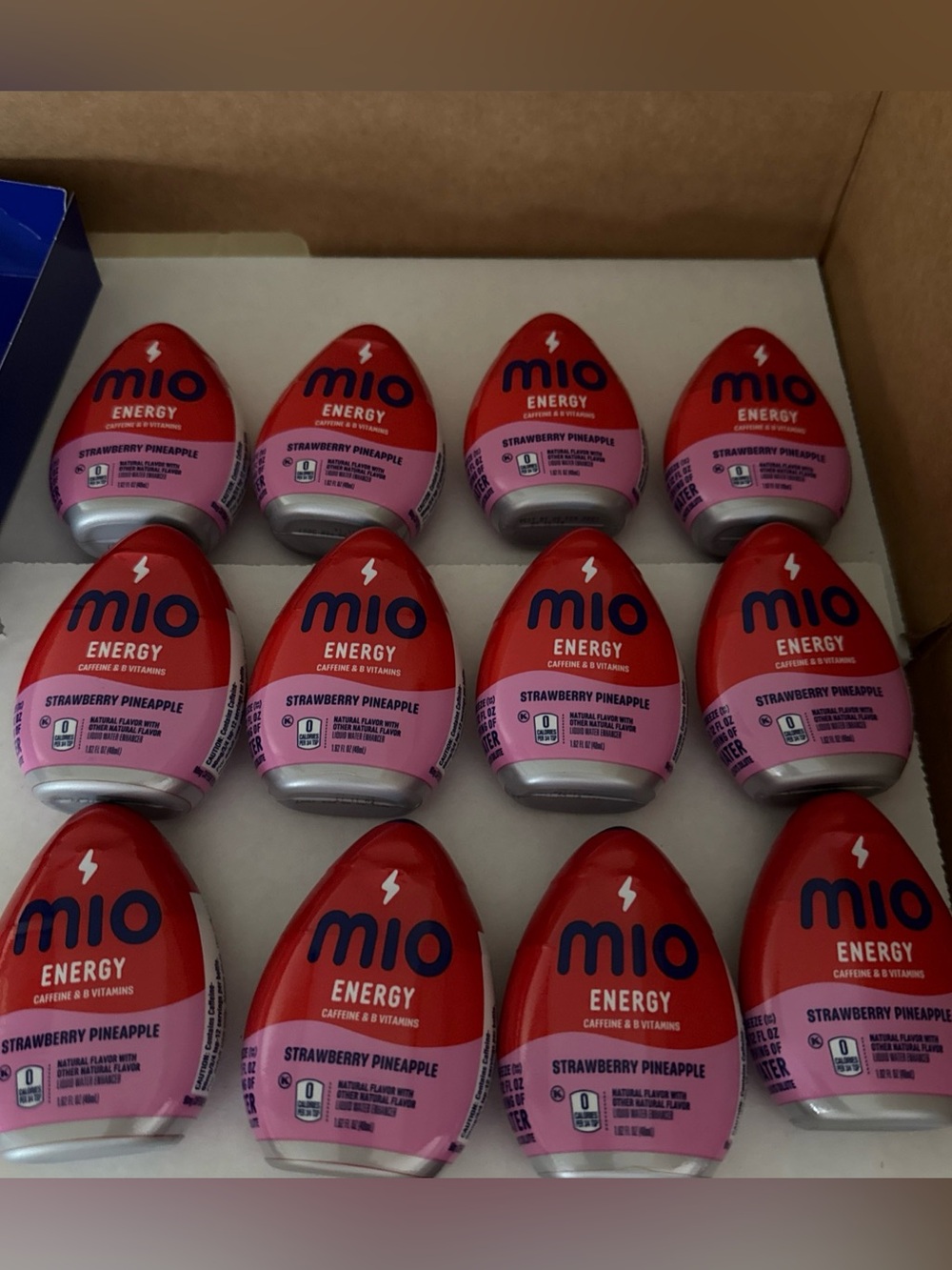 12x-MiO ENERGY Caffeine Strawberry Pineapple Vitamins Drink 1.62oz- EXP 01/2027